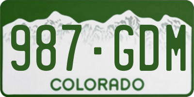 CO license plate 987GDM