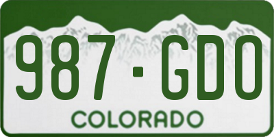 CO license plate 987GDO