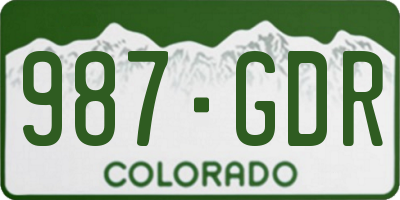 CO license plate 987GDR