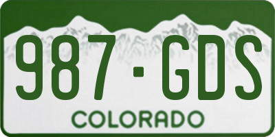 CO license plate 987GDS