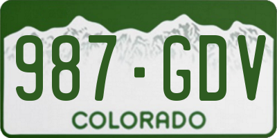 CO license plate 987GDV