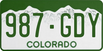 CO license plate 987GDY