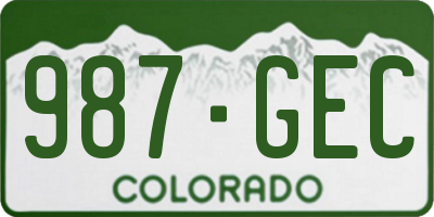 CO license plate 987GEC