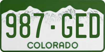 CO license plate 987GED