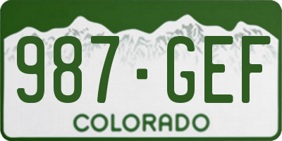 CO license plate 987GEF