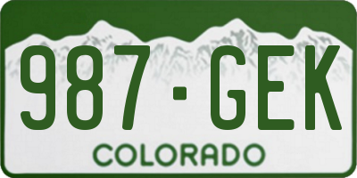 CO license plate 987GEK