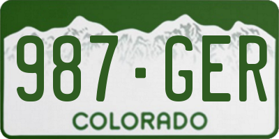 CO license plate 987GER