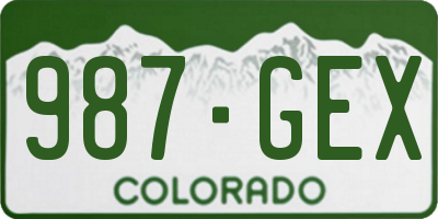 CO license plate 987GEX