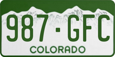 CO license plate 987GFC