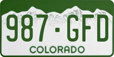 CO license plate 987GFD