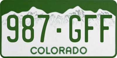 CO license plate 987GFF