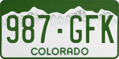 CO license plate 987GFK