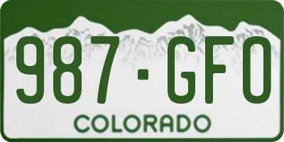 CO license plate 987GFO