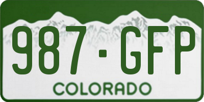 CO license plate 987GFP
