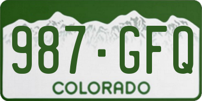 CO license plate 987GFQ