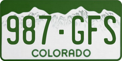CO license plate 987GFS