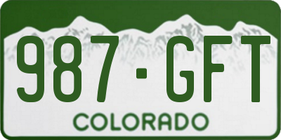 CO license plate 987GFT