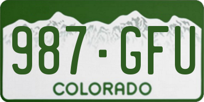 CO license plate 987GFU