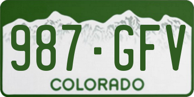 CO license plate 987GFV