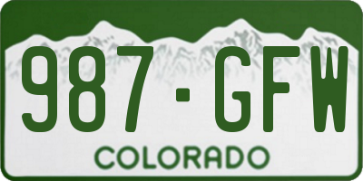 CO license plate 987GFW