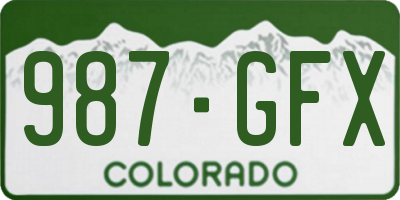 CO license plate 987GFX
