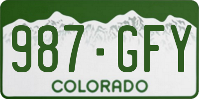 CO license plate 987GFY
