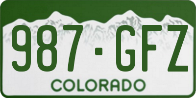 CO license plate 987GFZ