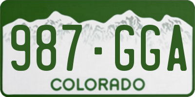 CO license plate 987GGA