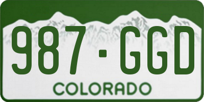 CO license plate 987GGD