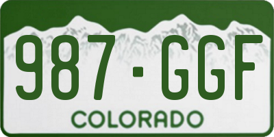 CO license plate 987GGF