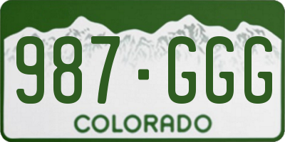 CO license plate 987GGG