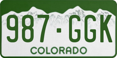 CO license plate 987GGK