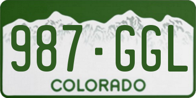CO license plate 987GGL