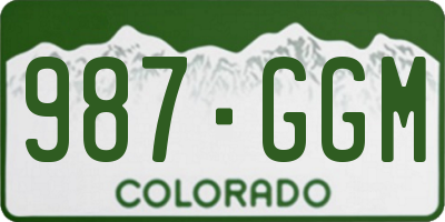 CO license plate 987GGM