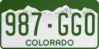 CO license plate 987GGO