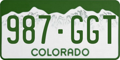 CO license plate 987GGT