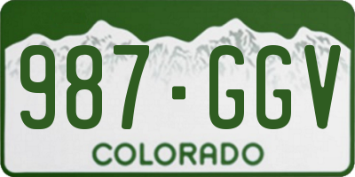 CO license plate 987GGV