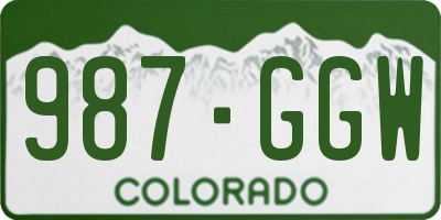 CO license plate 987GGW
