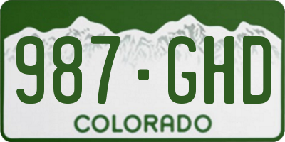 CO license plate 987GHD