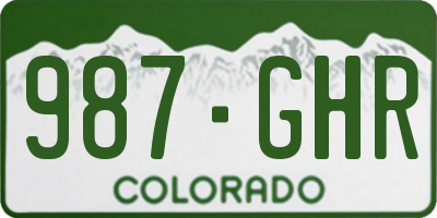 CO license plate 987GHR