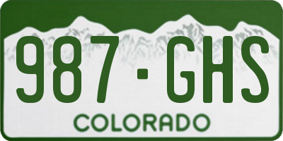 CO license plate 987GHS