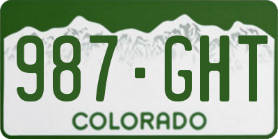 CO license plate 987GHT