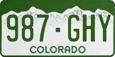 CO license plate 987GHY
