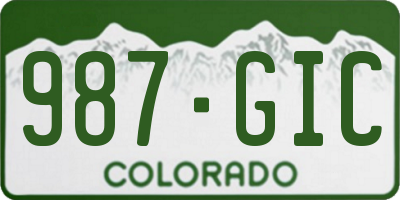 CO license plate 987GIC