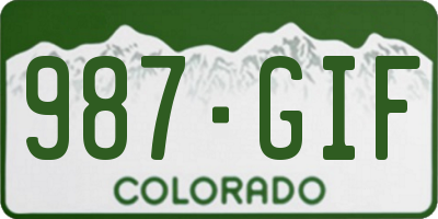 CO license plate 987GIF