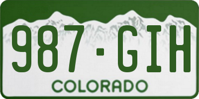 CO license plate 987GIH