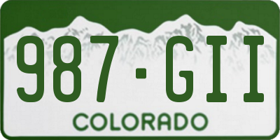 CO license plate 987GII