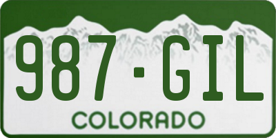 CO license plate 987GIL