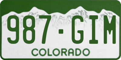CO license plate 987GIM