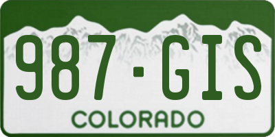 CO license plate 987GIS